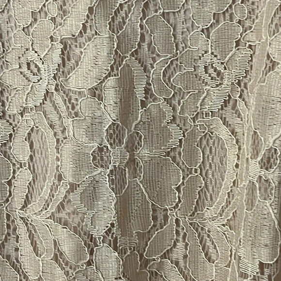 Taylor | midi Lace cream/tan empire waist dress Women size 8 Western Boho tiered - Picture 9 of 13